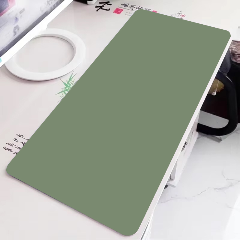 Desk Setup Ideas - Solid green gaming mousepad large simple
