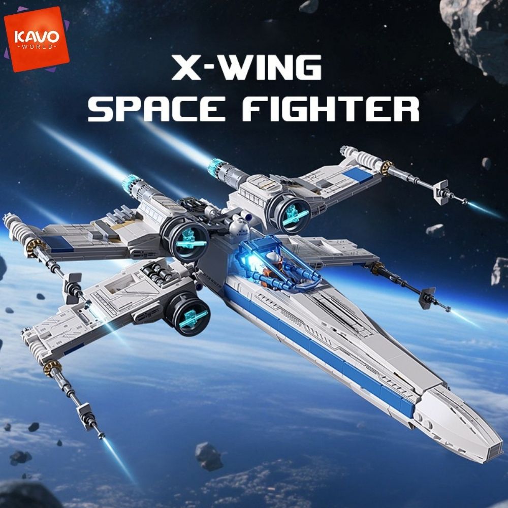 Desk Setup Small Space - KAVOWORLD 1271pcs Sci-Fi Space Fighter Building