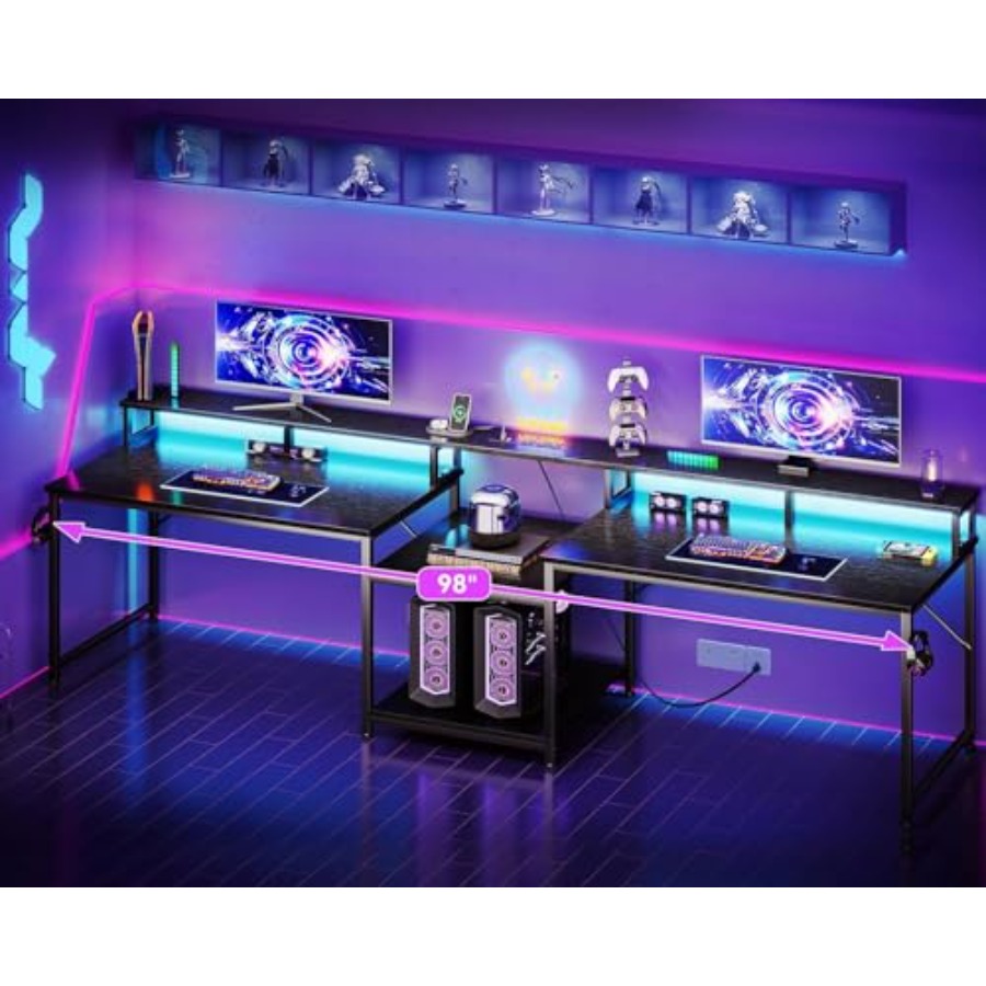 Gaming desk for 2 persons, 98' - đánh giá và giá Desk Setup L Shaped