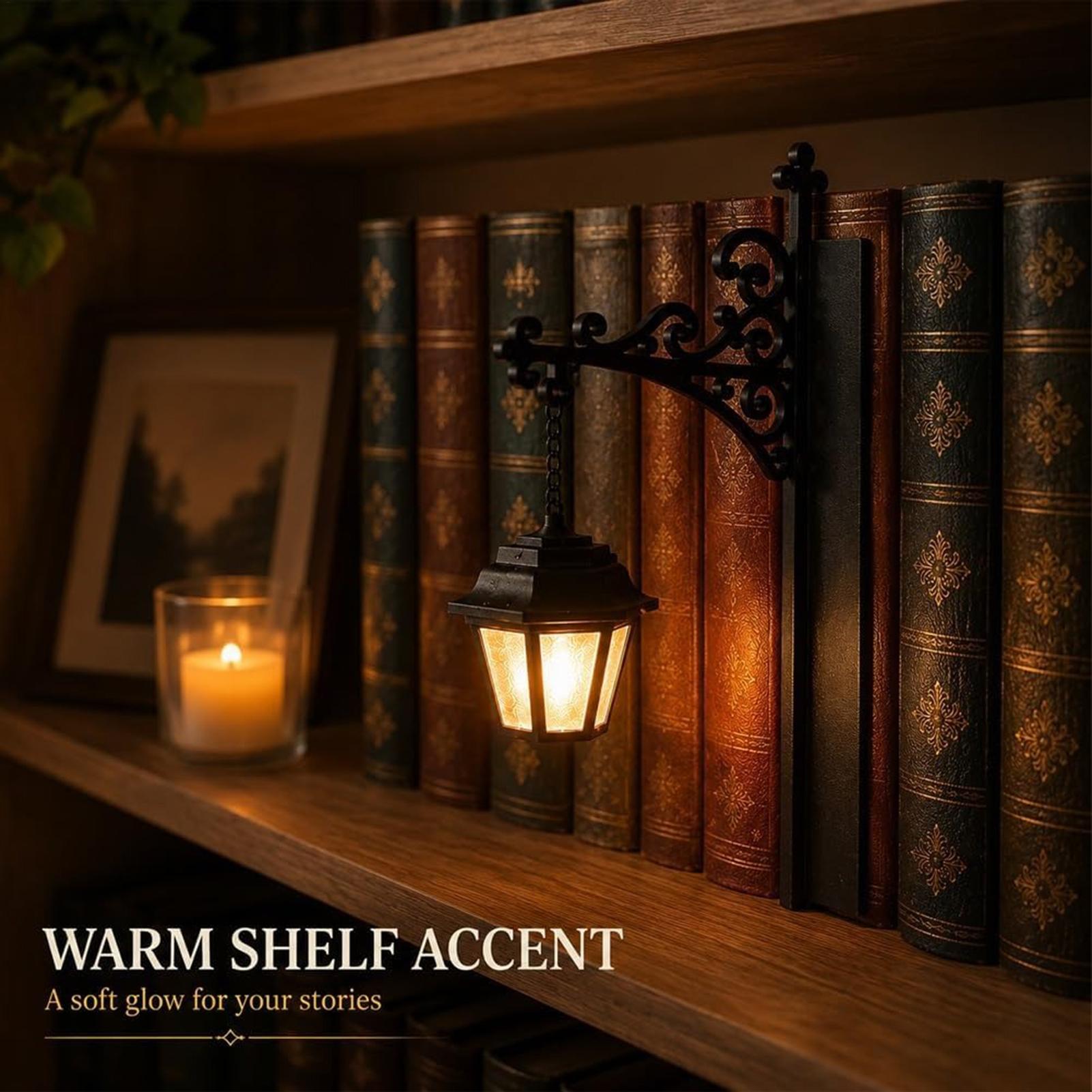 Bookshelf Library Lantern Deco - đánh giá và giá Desk Setup Vintage