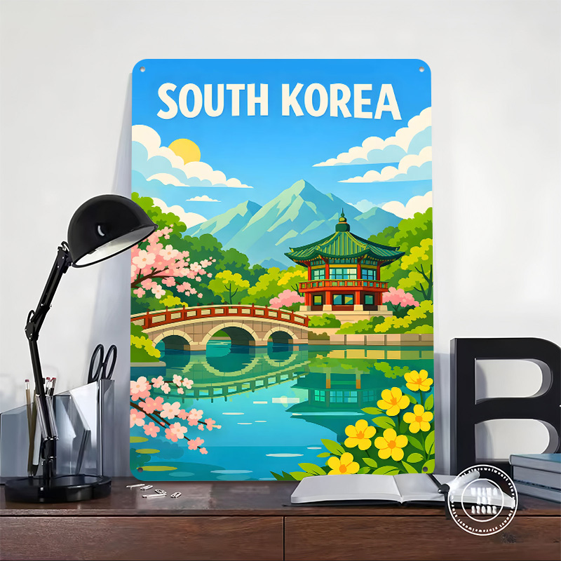 South Korea Travel Poster Cust - đánh giá và giá Desk Setup Vintage