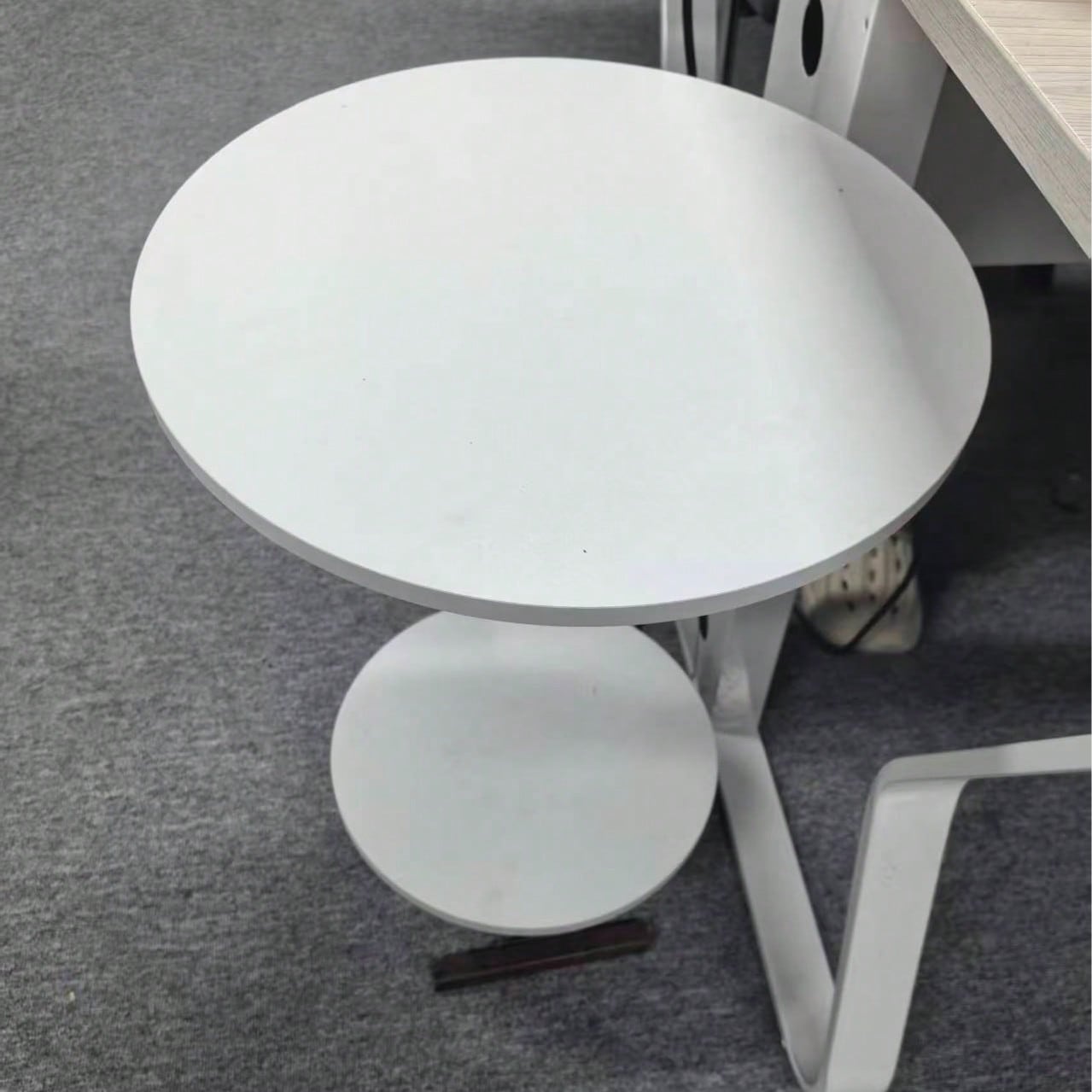 Round C-Shaped Storage Table W - đánh giá và giá Desk Setup Shelves