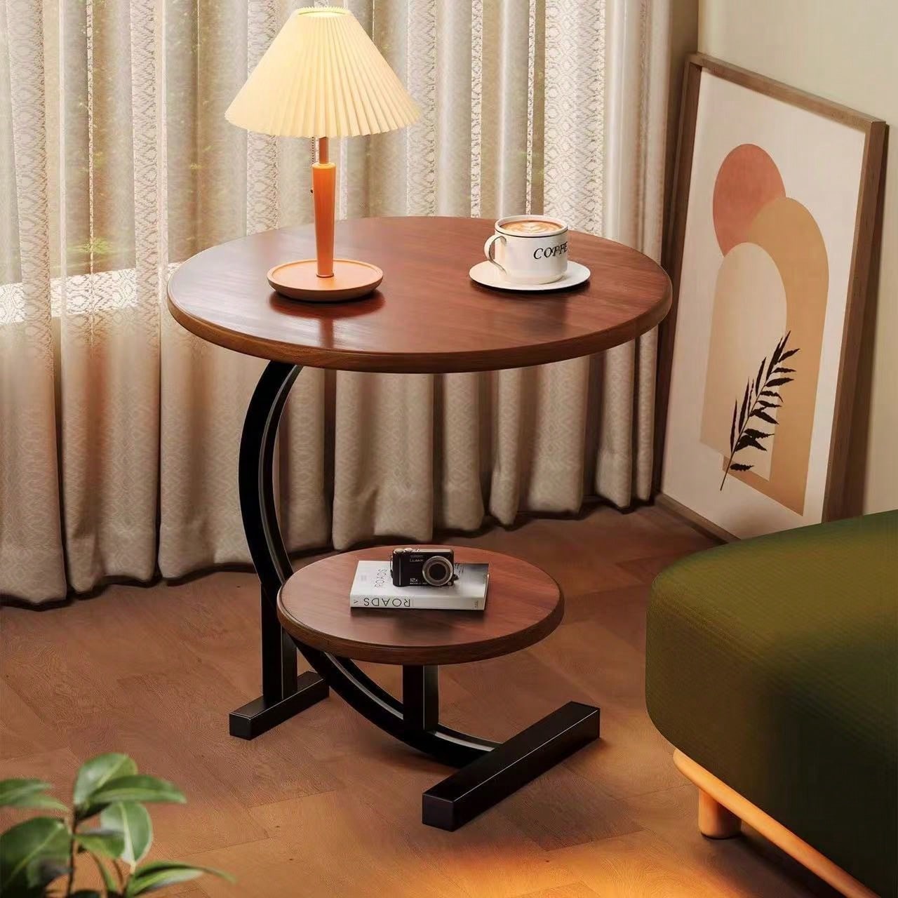 Round C-Shaped Storage Table W - đánh giá và giá Desk Setup Shelves