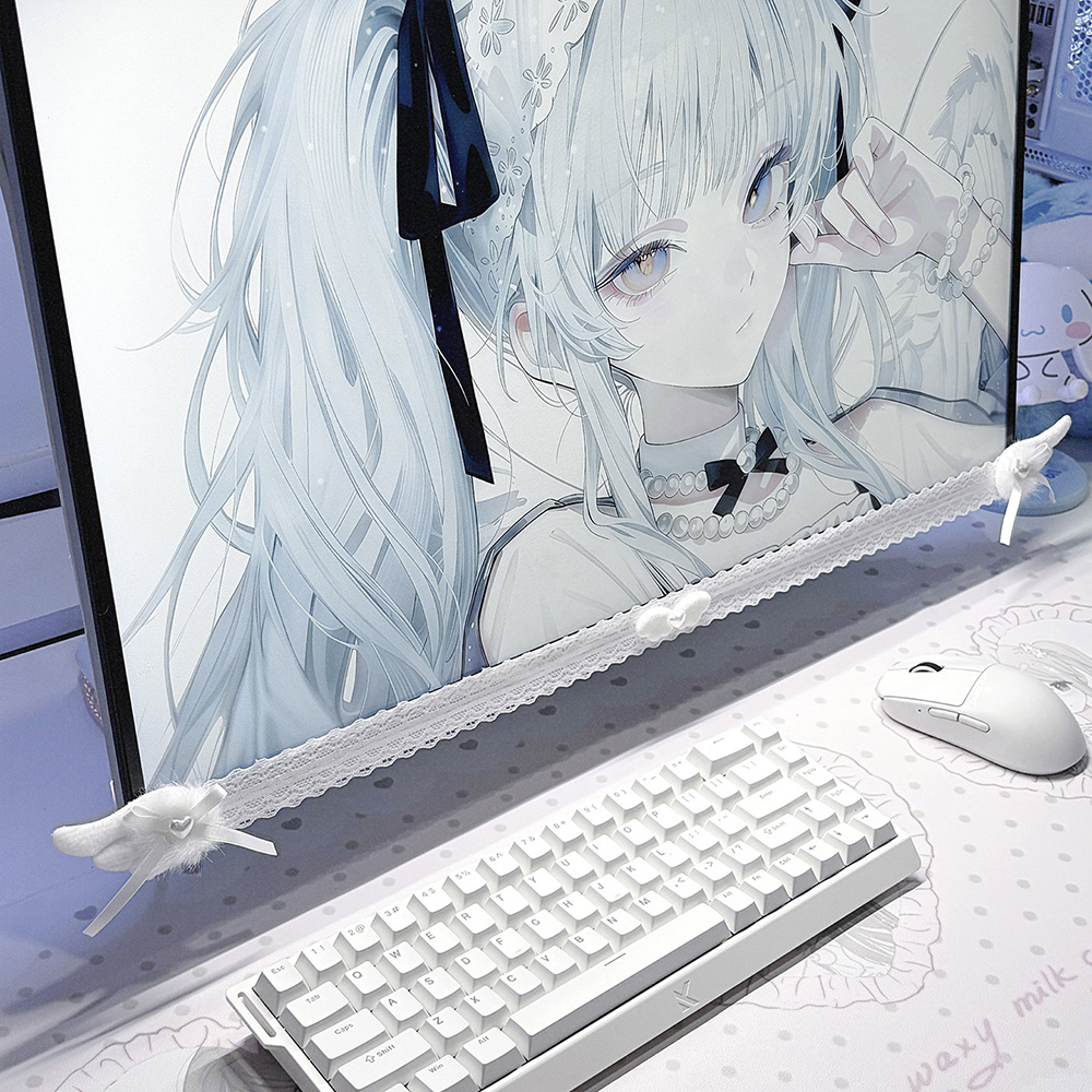 New Screen Decor White Lace Mo - đánh giá và giá Korean Desk Setup