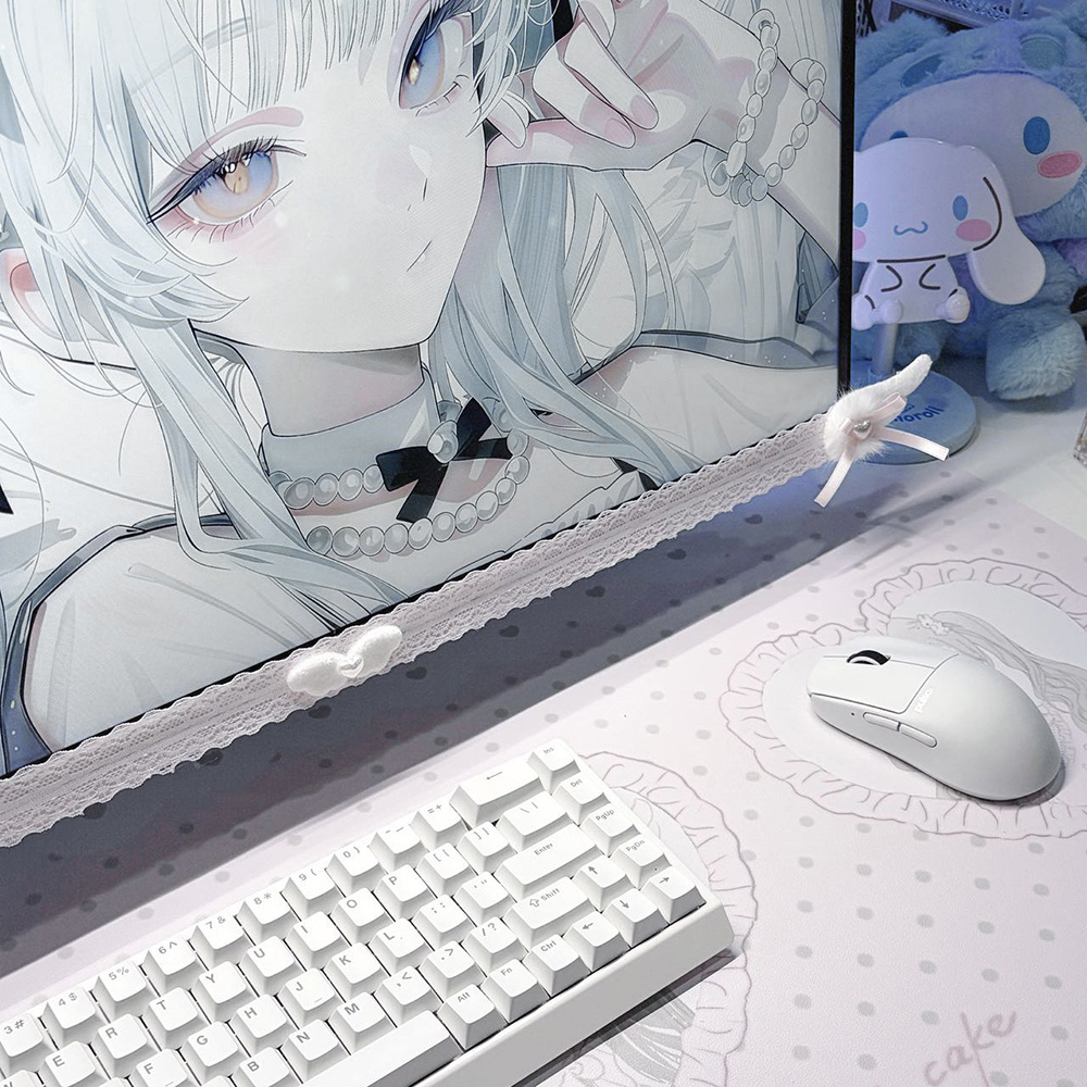 New Screen Decor White Lace Mo - đánh giá và giá Korean Desk Setup