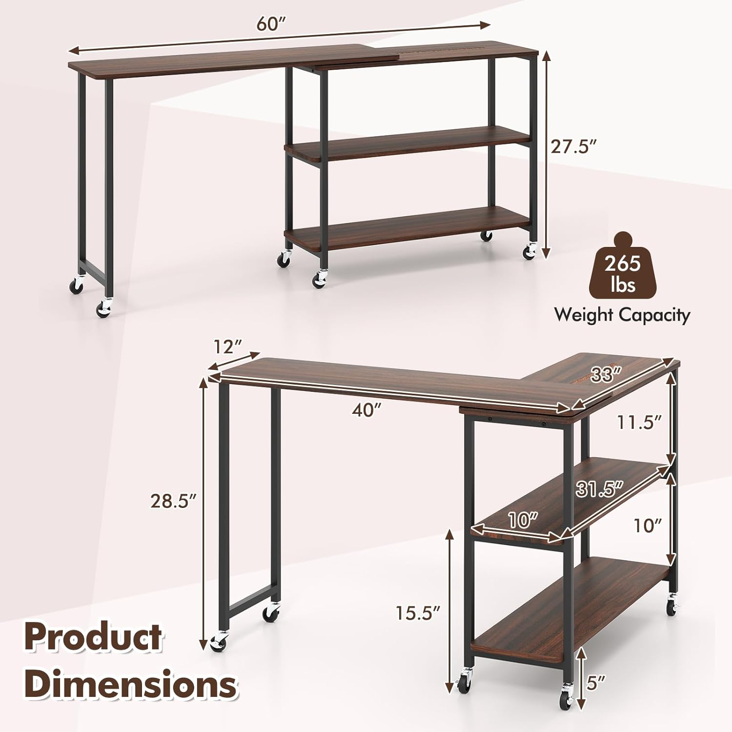 360° Rotating Side Table with  - đánh giá và giá Desk Setup Maker