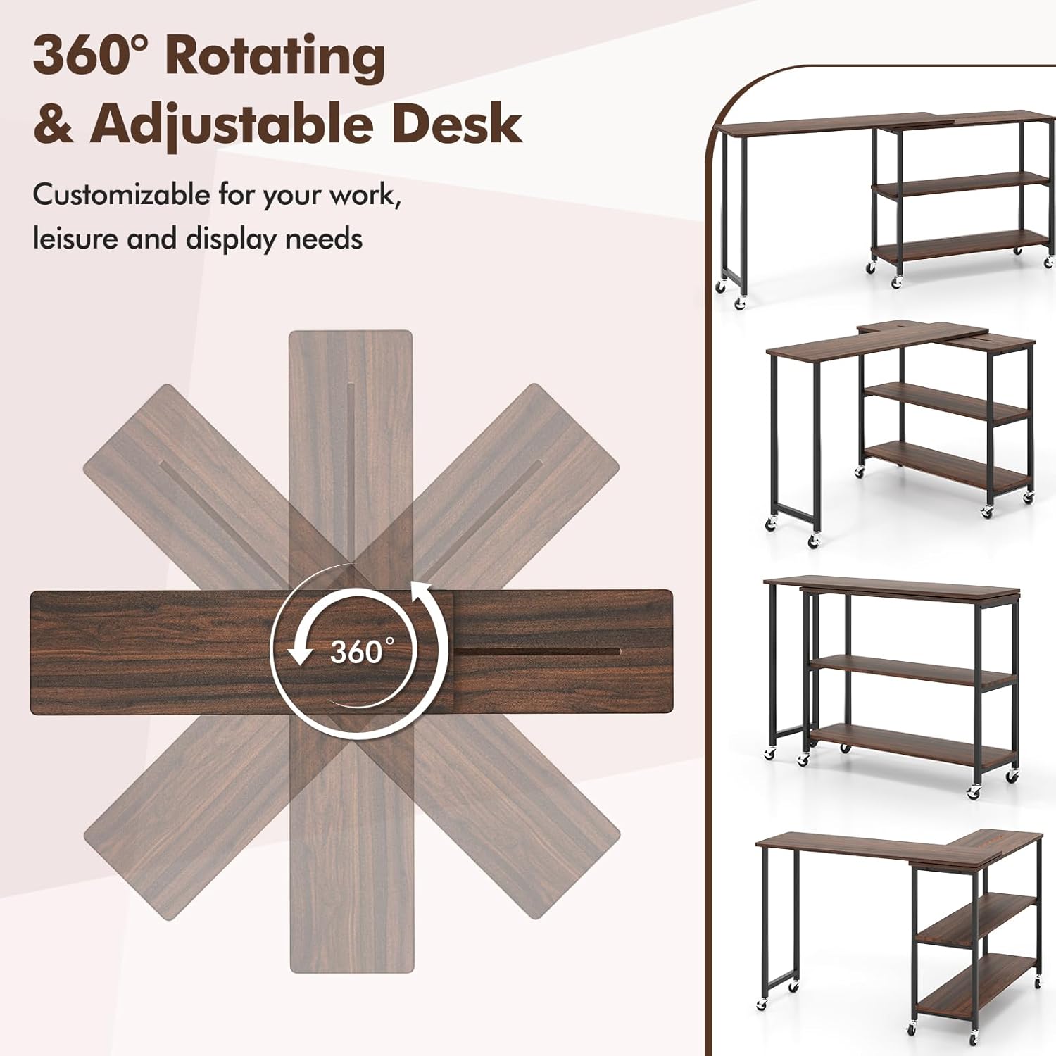 360° Rotating Side Table with  - đánh giá và giá Desk Setup Maker