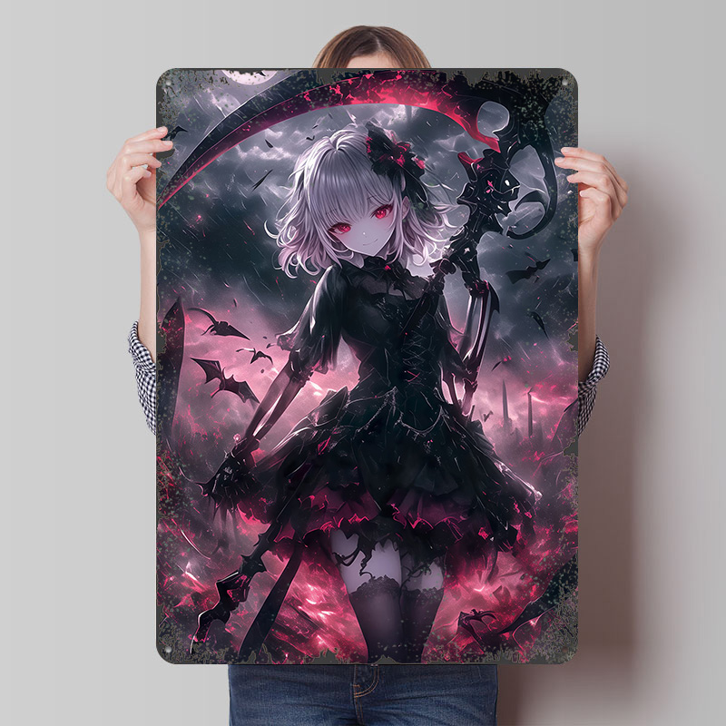 Demon Grim Reaper Girl Poster  - đánh giá và giá Desk Setup Vintage