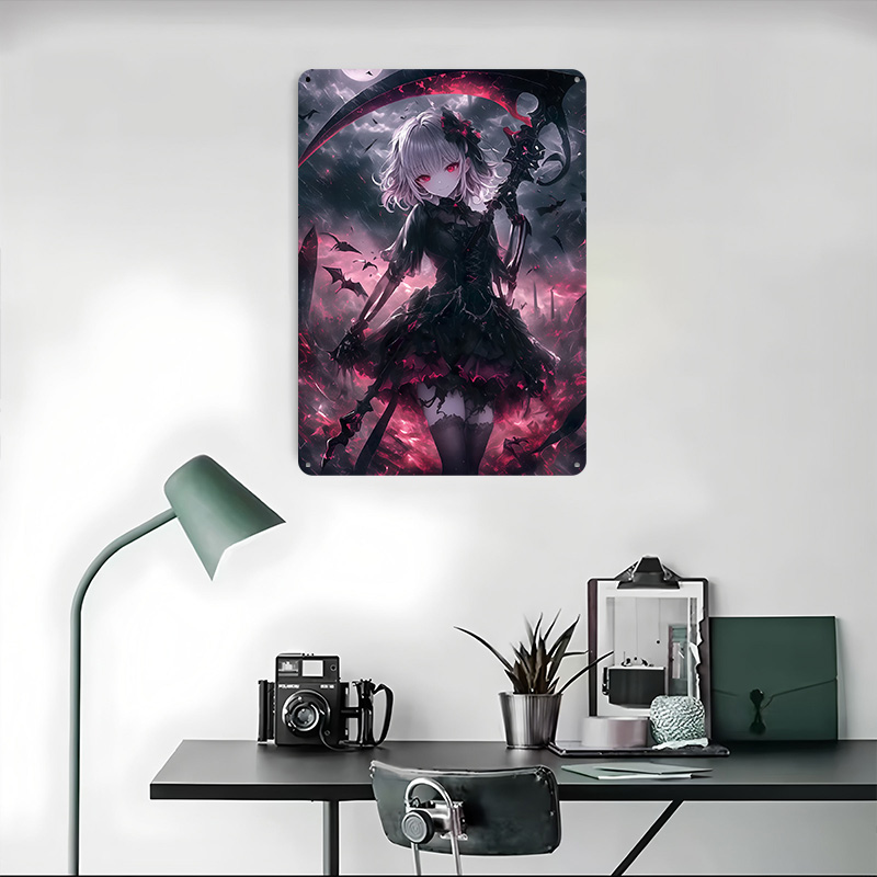 Demon Grim Reaper Girl Poster  - đánh giá và giá Desk Setup Vintage