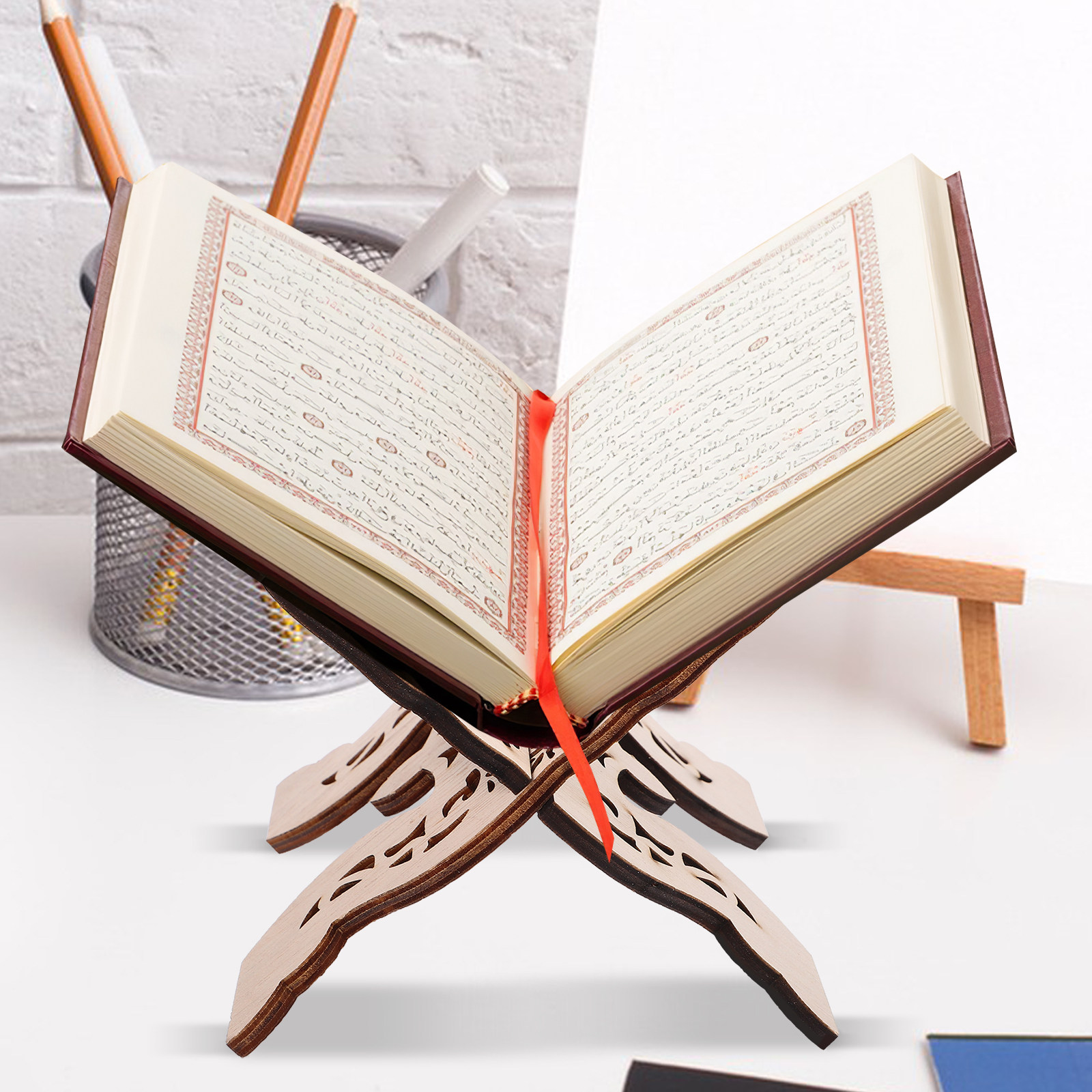 Wooden Desktop Reading Stand B - đánh giá và giá Desk Setup Shelves