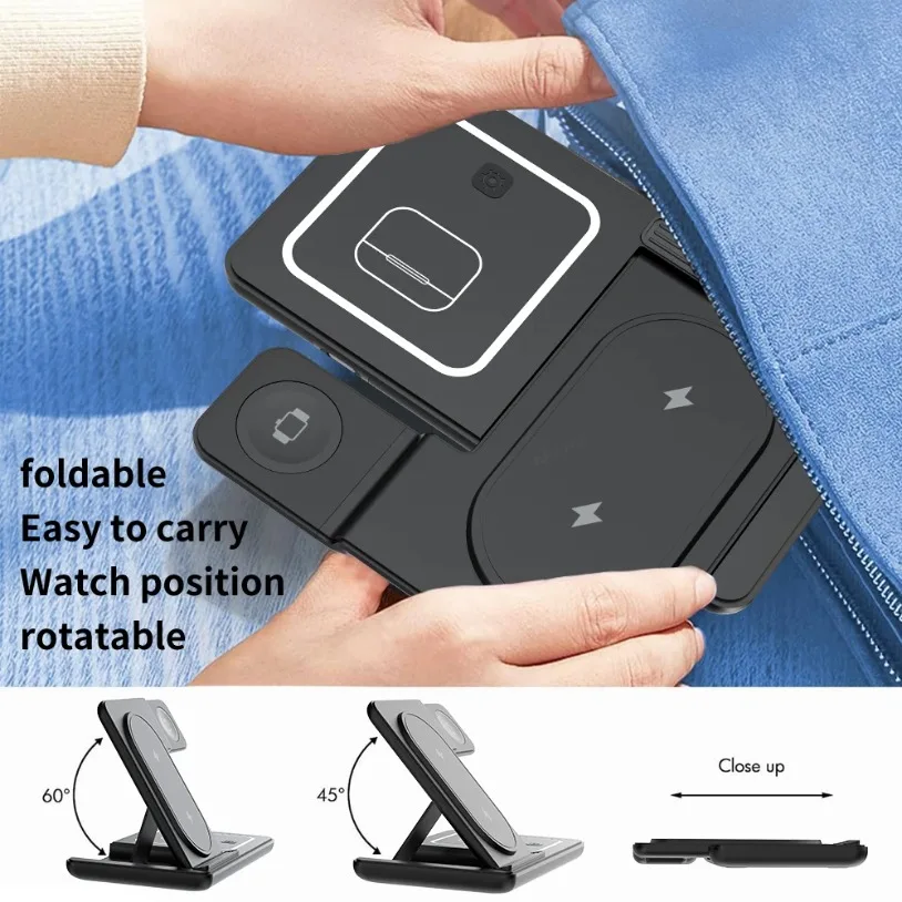 3 in 1 Foldable Wireless Charg - đánh giá và giá Desk Setup Apple