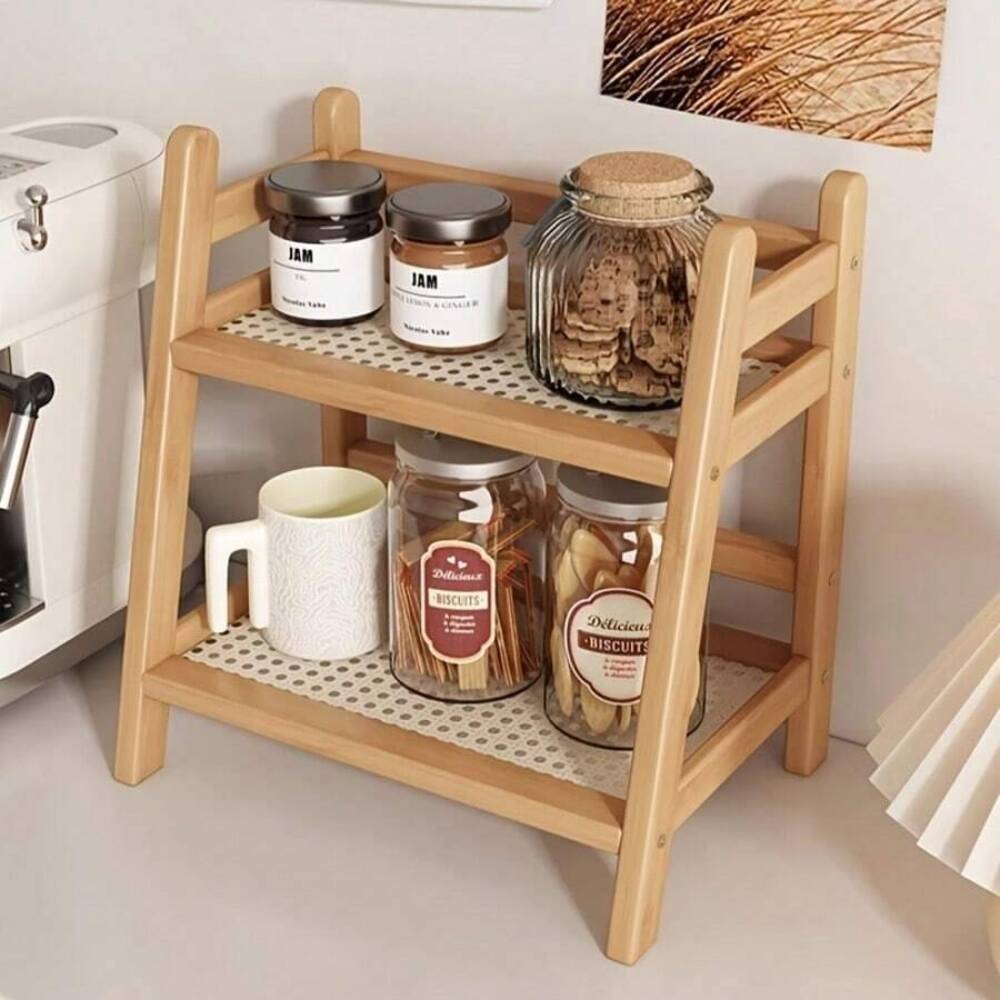 2-Tier Bamboo Countertop Stora - đánh giá và giá Desk Setup Shelves