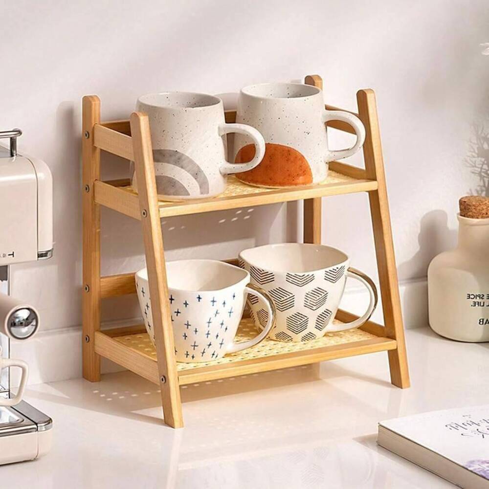 2-Tier Bamboo Countertop Stora - đánh giá và giá Desk Setup Shelves