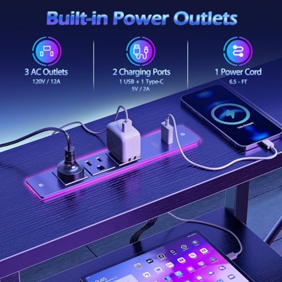 49 Inch L Shaped Gaming Desk w - đánh giá và giá Desk Setup L Shaped