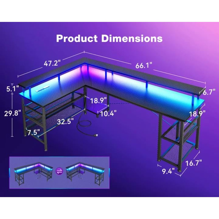 66 Large L Shaped Gaming Desk  - đánh giá và giá Desk Setup L Shaped