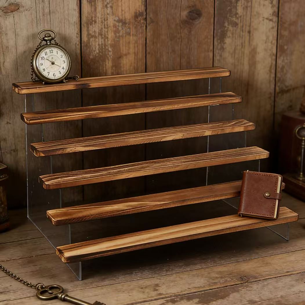 Charred Wooden Step Display St - đánh giá và giá Desk Setup Shelves