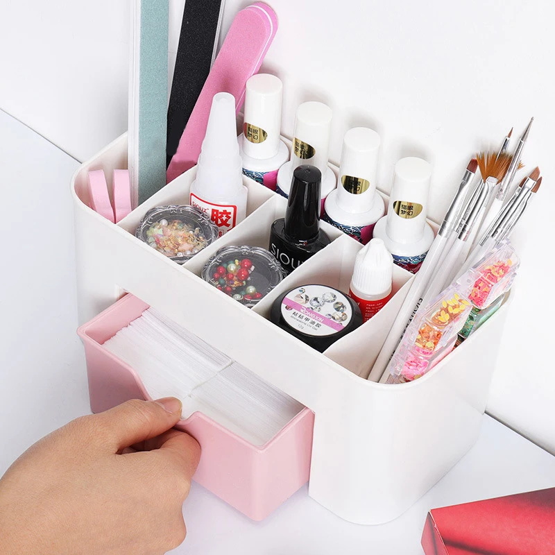 Nail Art Organizer Desktop Dra - đánh giá và giá Desk Setup Shelves