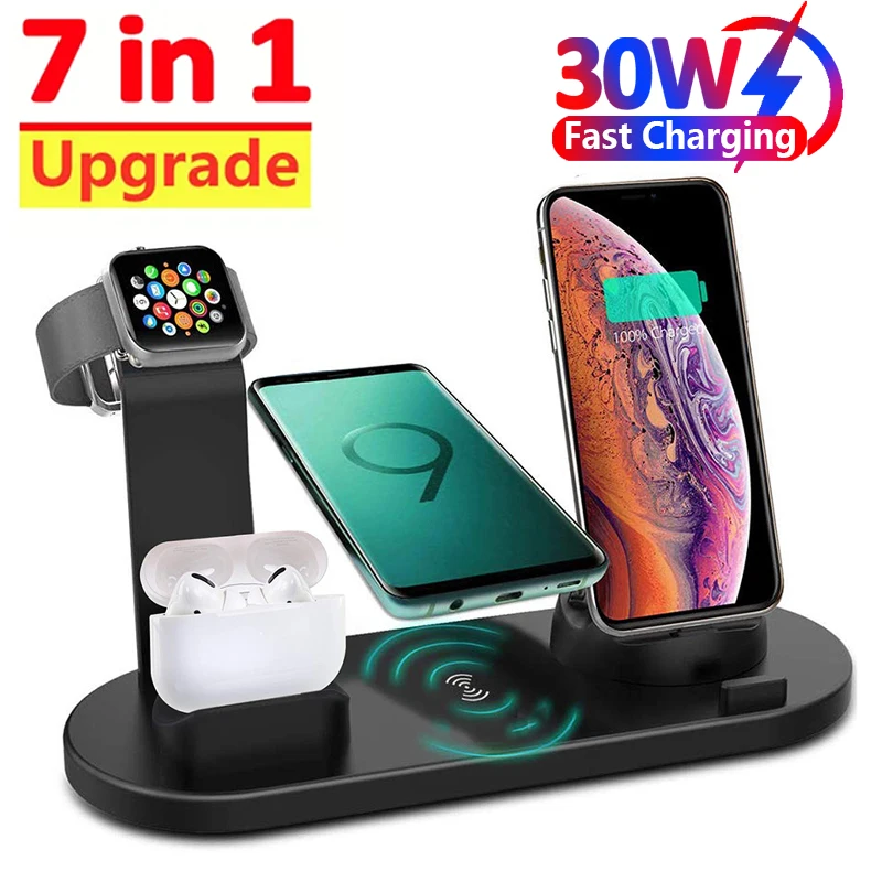 7 In 1 Wireless Charger Stand  - đánh giá và giá Desk Setup Apple