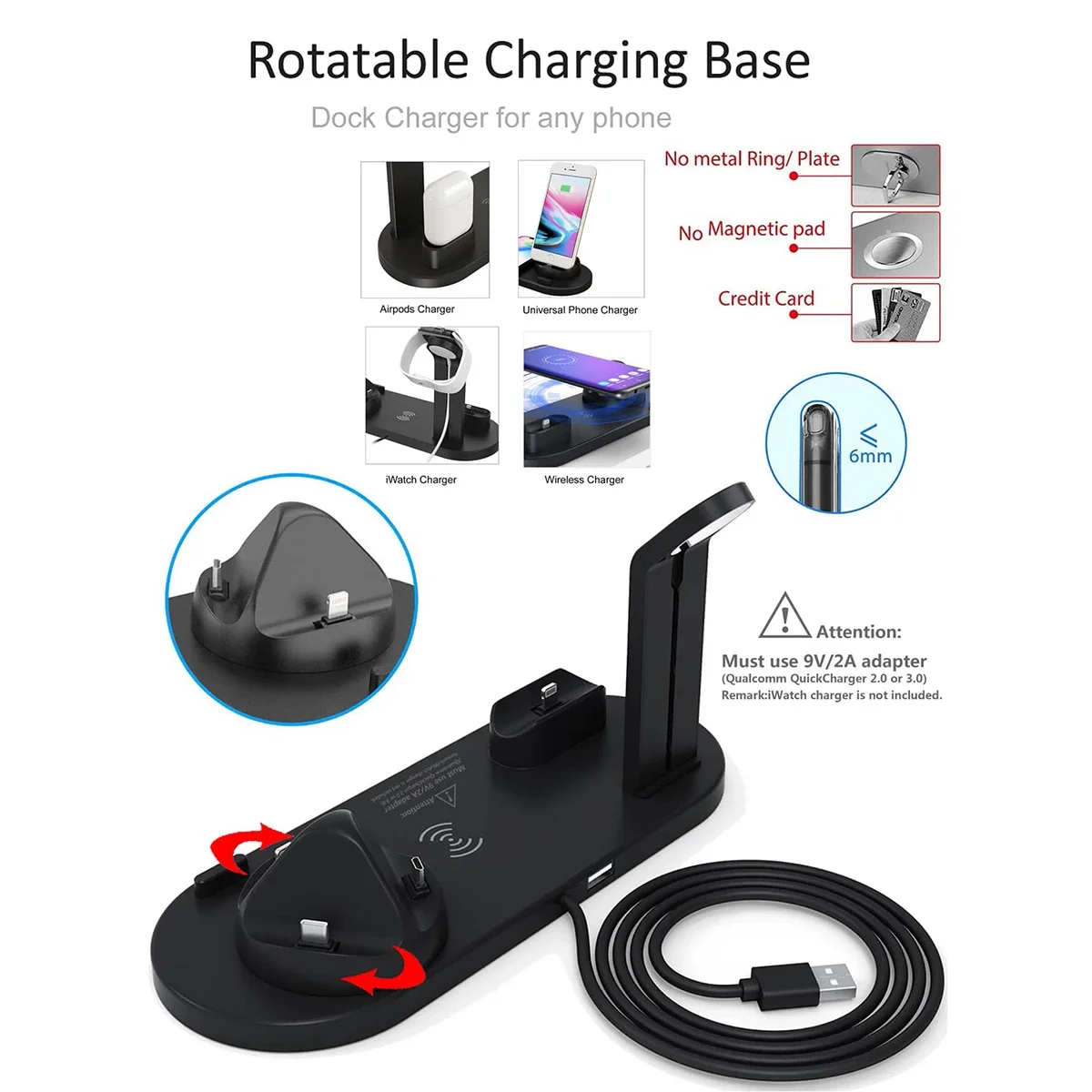 7 In 1 Wireless Charger Stand  - đánh giá và giá Desk Setup Apple