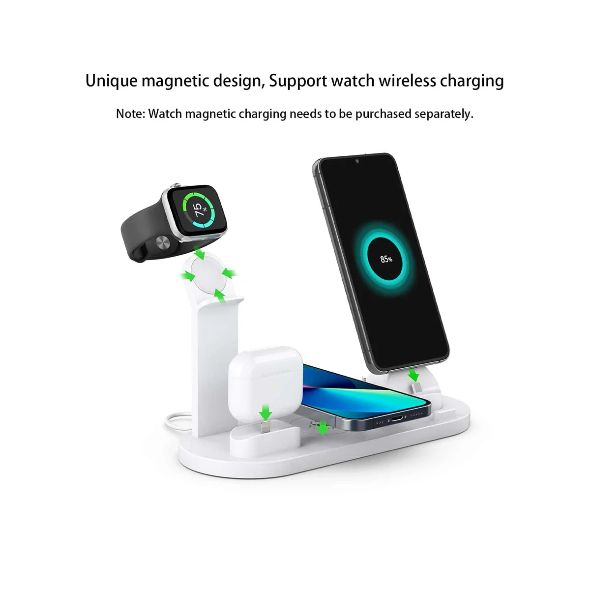 7 In 1 Wireless Charger Stand  - đánh giá và giá Desk Setup Apple