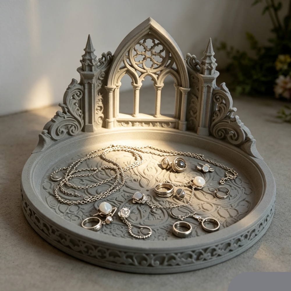 3D Printed White Gothic Cathed - đánh giá và giá Desk Setup Ideas